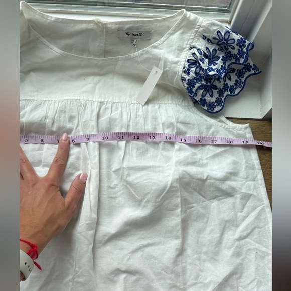 Madewell Women’s White Embroidered Story Top Size 4 - Picture 5 of 6